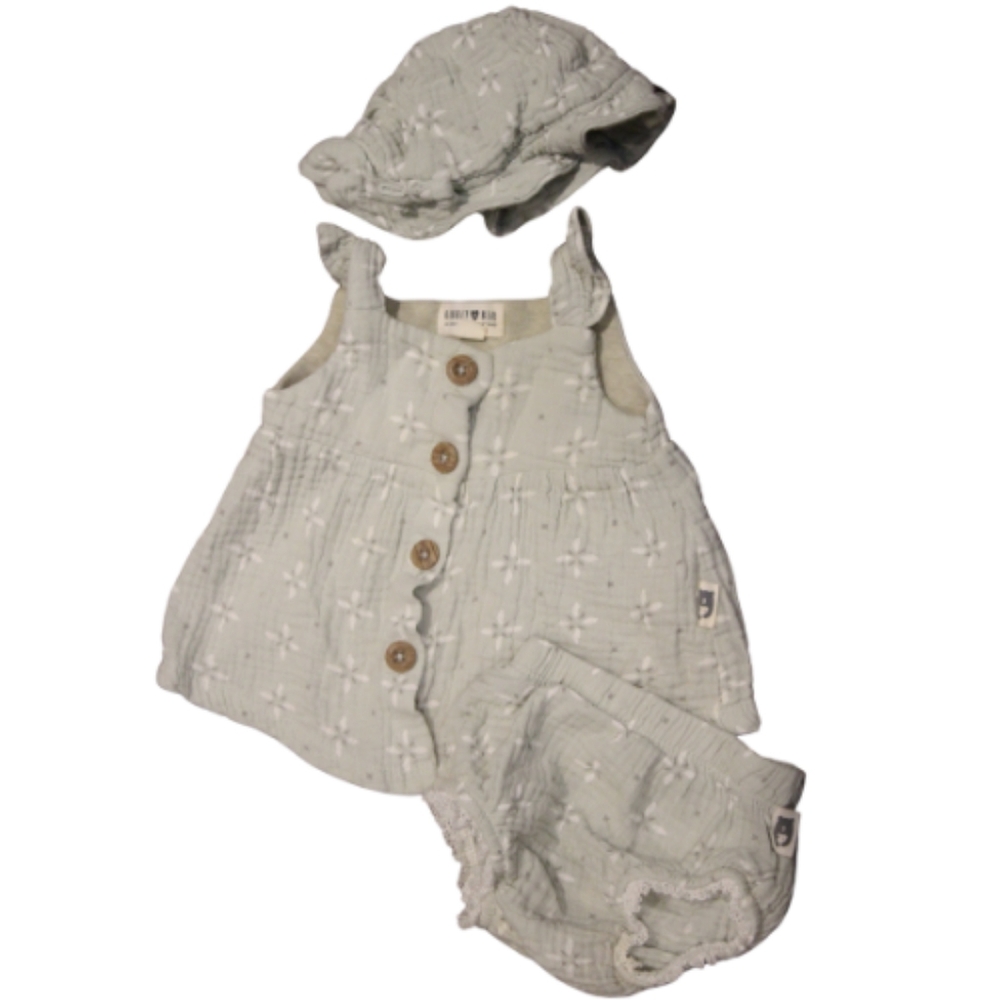 3/$25 🏷 Rabbit & Bear Sage Floral 3 Piece Outfit Size 0-3m